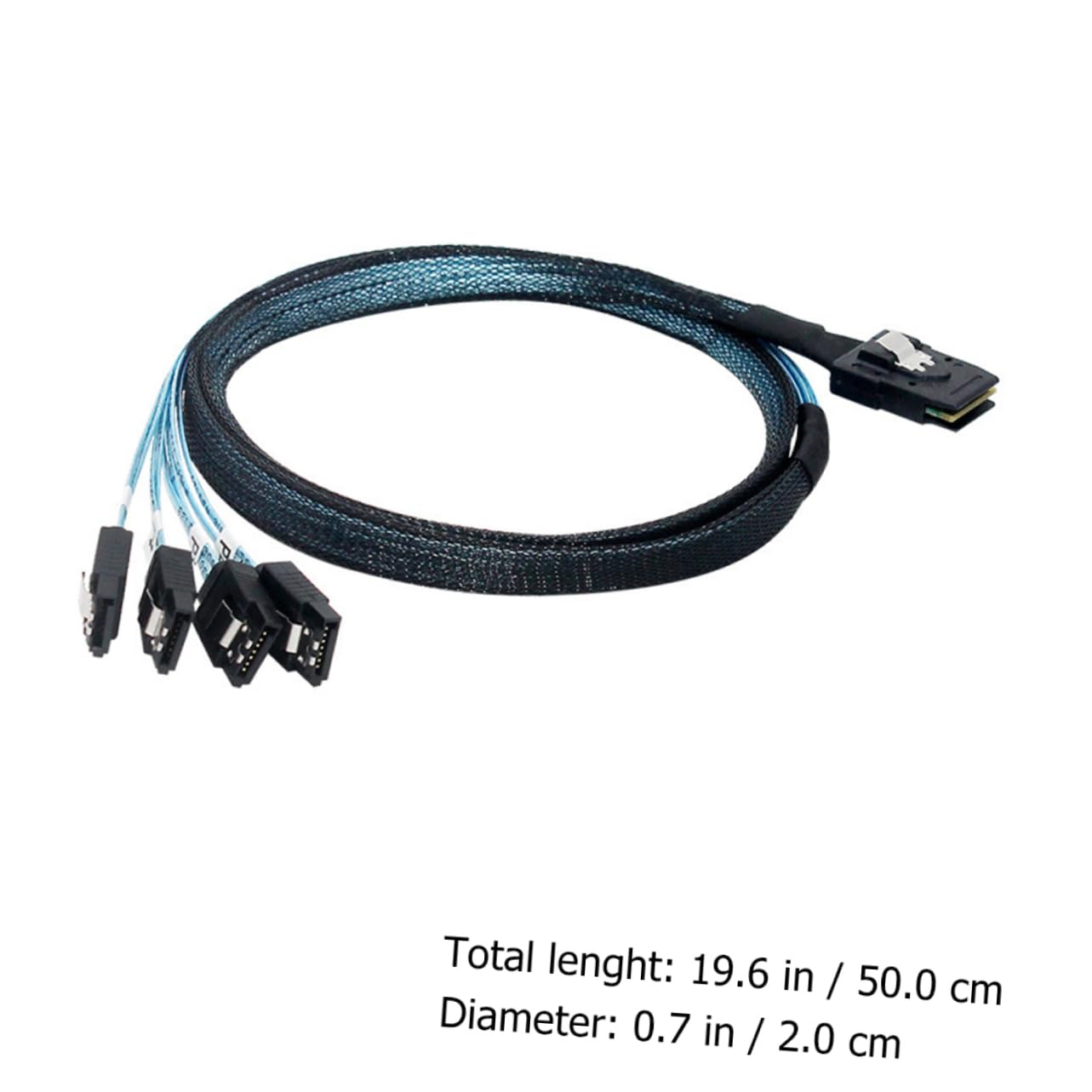 Artibetter Câble Mini Sff-8087 vers 4 Ports Serial Ata 0,5 M en Cuivre Noir