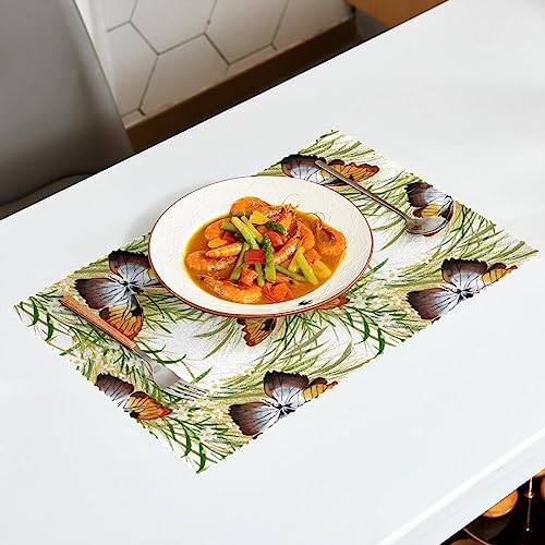 Set de table facile à nettoyer lot de 4 étanche chaleur motif fleuri