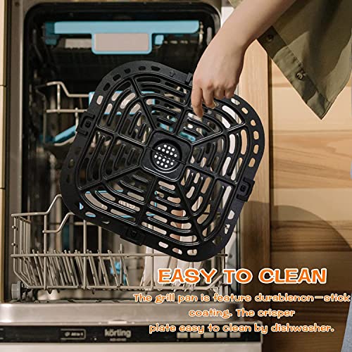6Quart Upgraded Food Grade Material Crisper Tray For Instants Vortex Plus Air Fryer, Air Fryer Grill Insert Pan Plate Rack For Instants 5.7Qt 6Qt Air Fryers, Nonstick, Dishwasher Safe #TOP4