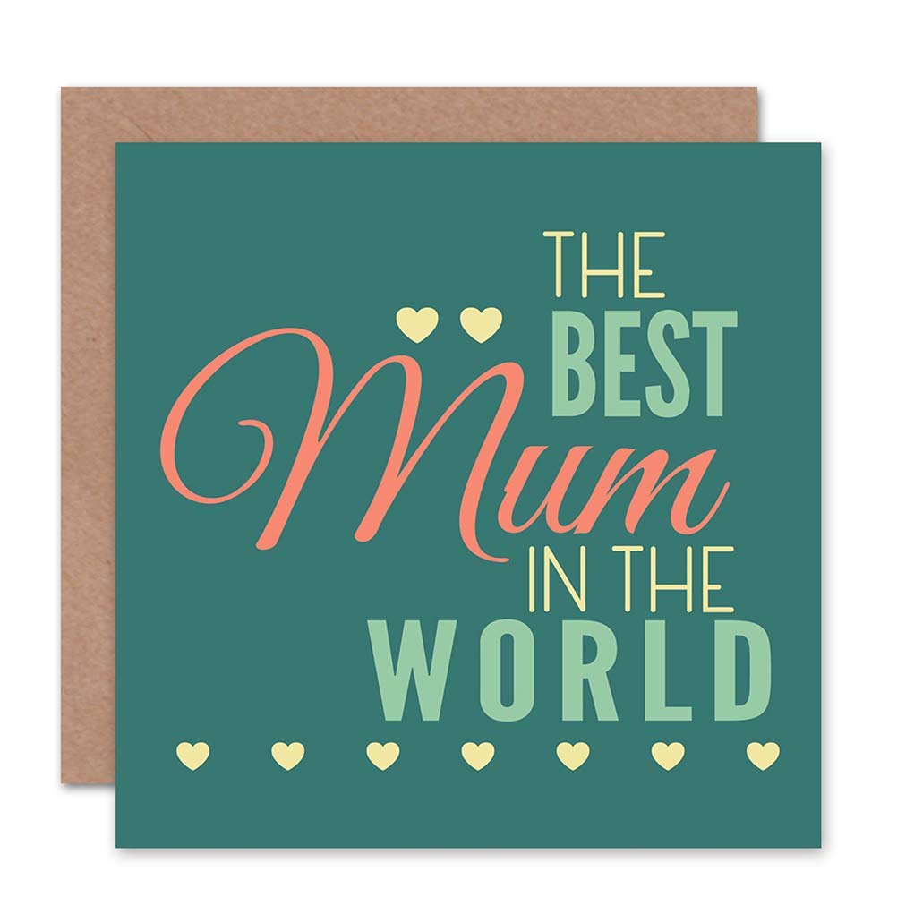 Wee Blue Coo MOTHERS' DAY BEST MUM WORLD NEW ART GREETINGS GIFT CARD