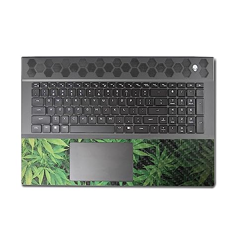 Image of MightySkins Carbon Fiber Skin Compatible with Alienware M18 R1 (2023) Full Wrap Kit - Weed | Protective, Durable Textured Carbon Fiber Finish | Easy to Apply & Change Styles | Made in The USA