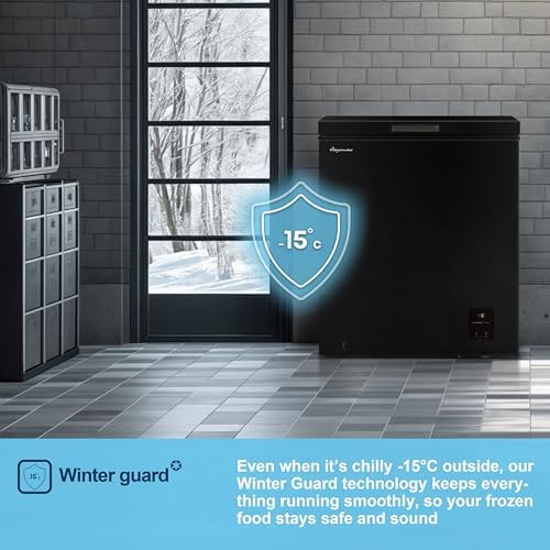 Chester Freezer 4 Star Freezer Rating - 55.9D x 62.5W x 85.4H cm Black with Recessed Handle - E Rated - Image 6