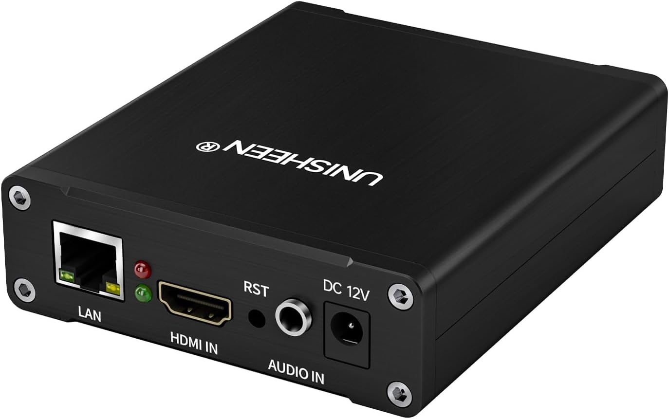 H.265 H.264/AVC HDMI to IP 1080P Video Encoder Live Streaming Box RTMPS HTTP Compatiable OLED Displayer Game Streaming.