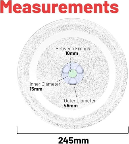 Image of Microwave Oven Glass Turntable Rotating Plate Tray Compatible with All 20 L Model - Round Heat Resistant Replacement Plate for Even Cooking and Smooth Rotation (9.5 Inch) (NOT for Samsung ONLY)