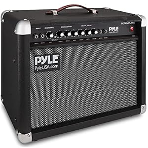PyleUsa Portable Electric Guitar Amplifier,40 Watt Power,Two 6” & 8” High-Definition Speaker Cones, Bass, Dual Inputs, Overdrive,Digital Delay, Amp Control Volume, EQ for Beginner and Advance Practice