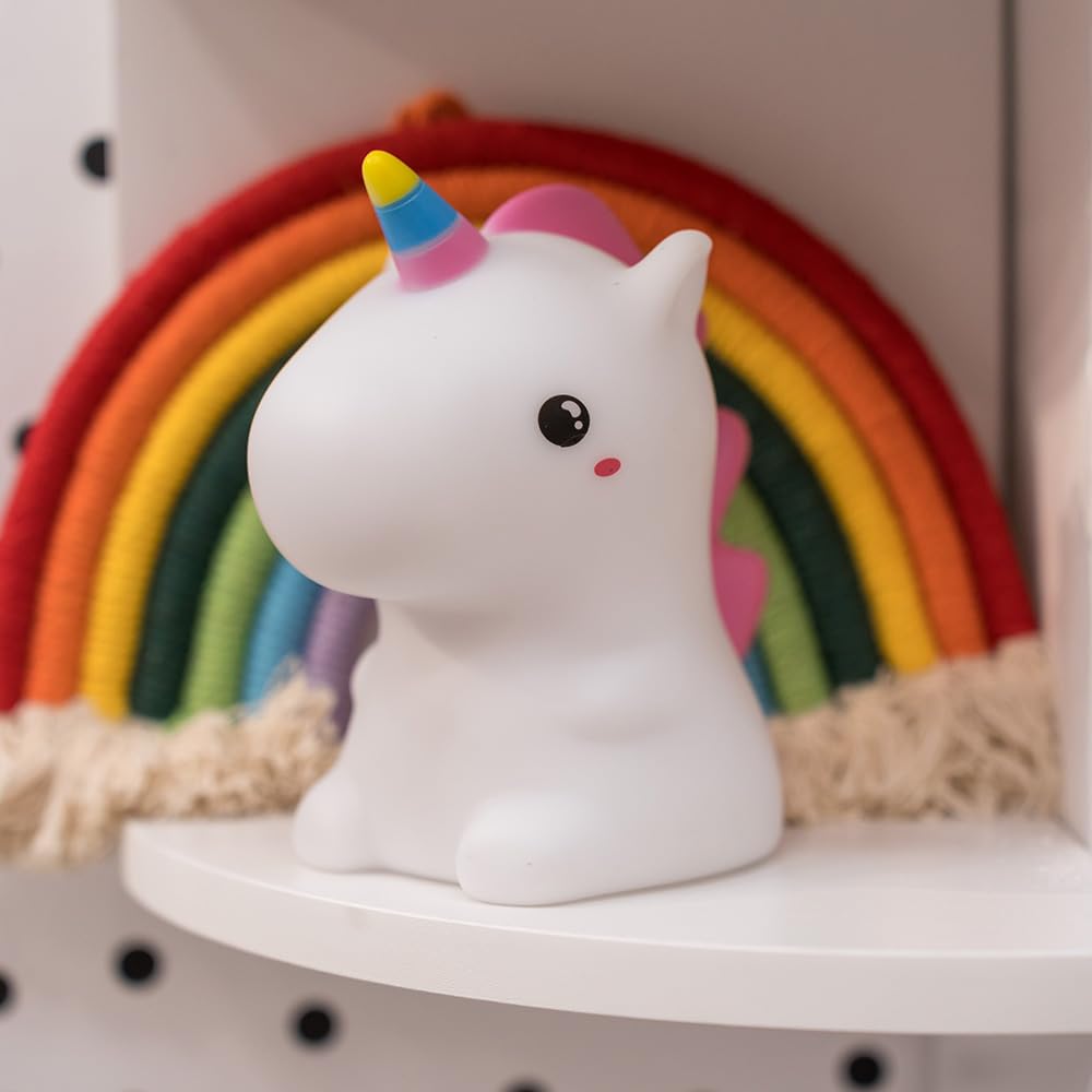 Minisun White | Children's Unicorn Colour Changing Night Lamp | Children's Lighting, Home Décor & Improvement Essential | Includes Remote Control