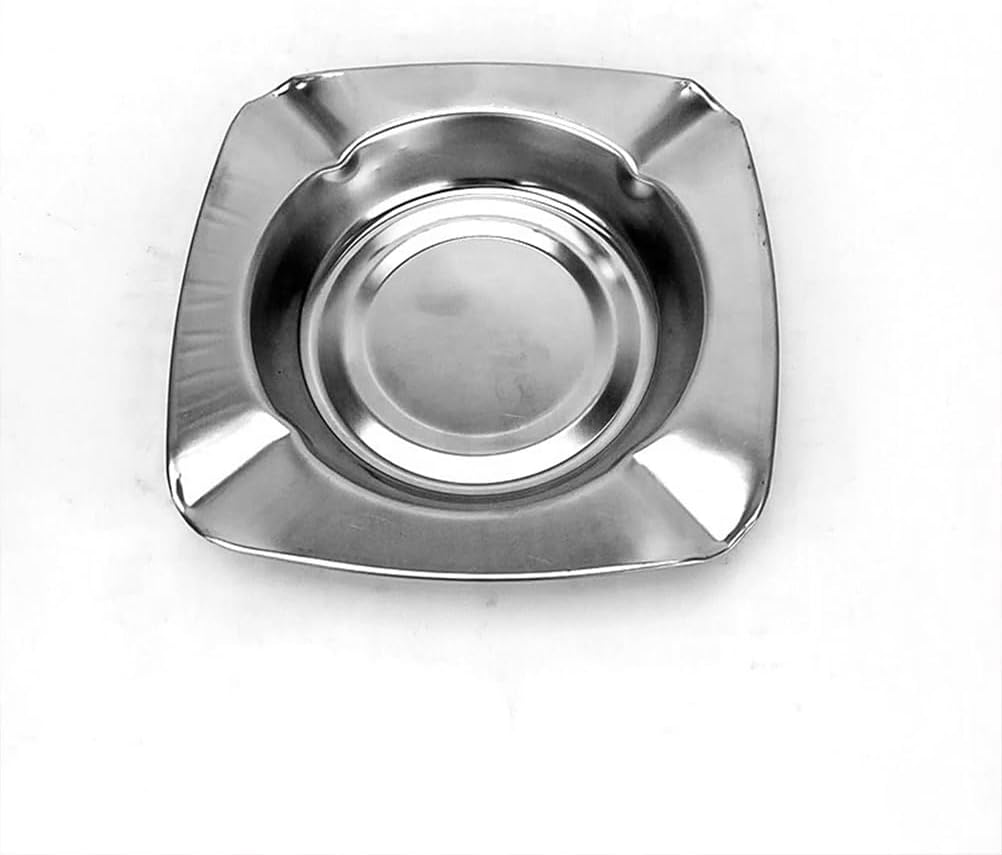 10 Pcs Stainless Ash Tray, Great for Smokeless Ashtray Indoor, Smoke Removing Ashtrays for Smokers, Smokeless Ashtray for Home(Square, 4.3"x4.3"x0.4").