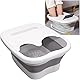 折り畳み式足湯バケツ フットバス リラックス 蓋付き 保温仕様 アウトドア (ホワイト)