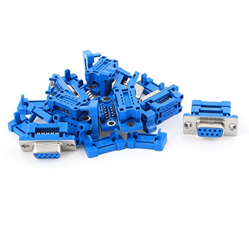 Adaptador DB9 hembra de 9 pines D-SUB IDC con crimpado seguro de cable plano sin soldadura