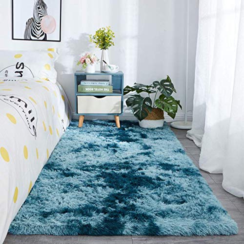Vloerkleed 40x100 cm Superzacht en pluizig vloerkleed om aan te brengen in de woonkamer, slaapkamer, kinderkamer, eetkamer, marineblauw - Afbeelding 4