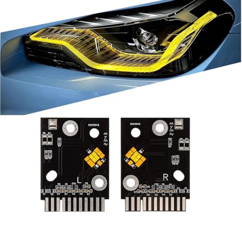 Compatible with LED module lights Yellow Angel Eye LED Boards For BMW G42 M2 G87 M235i DRL Adaptive LED Headlight DRL Daytime Running Light (Yellow lights, US Version)