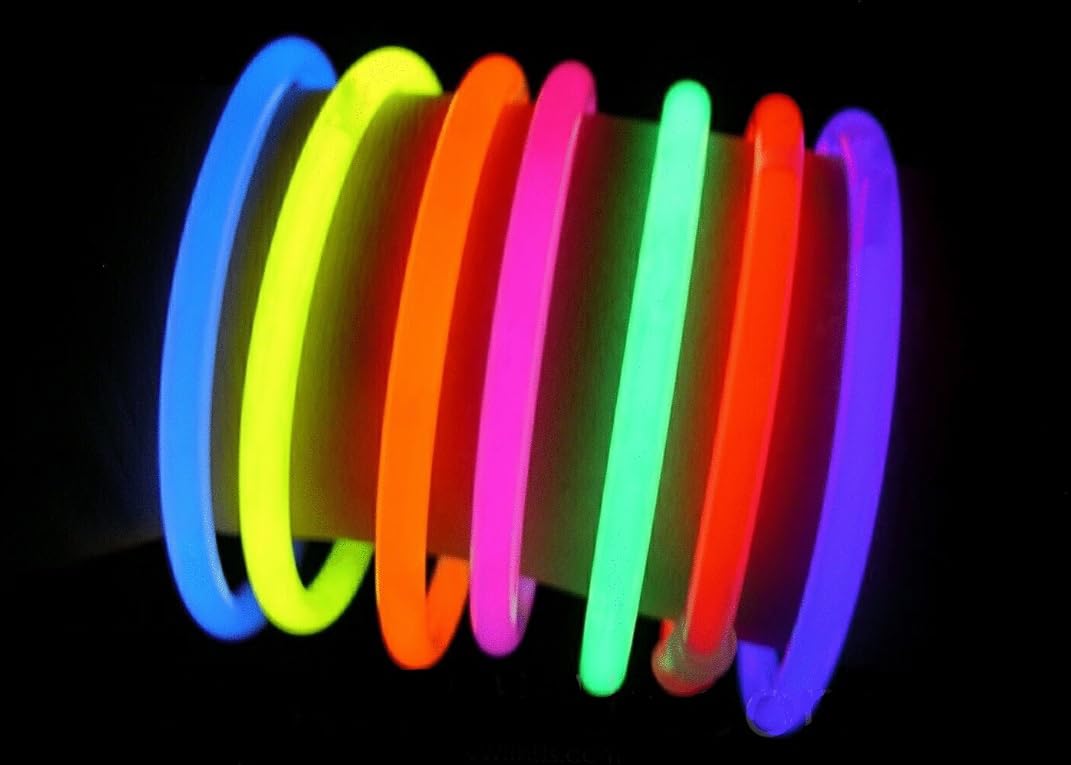 200 Bracelets Lumineux Jaunes Glow Sticks + Connecteurs - Parfait Pour Fêtes Et Événements