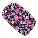 Wollhuhn ÖKO Kinder/Jungen/Mädchen Cooles Elastisches Stirnband/Haarband Bequem Zweilagig Jersey Viele Motive (Blumen Schwarz/Beere)