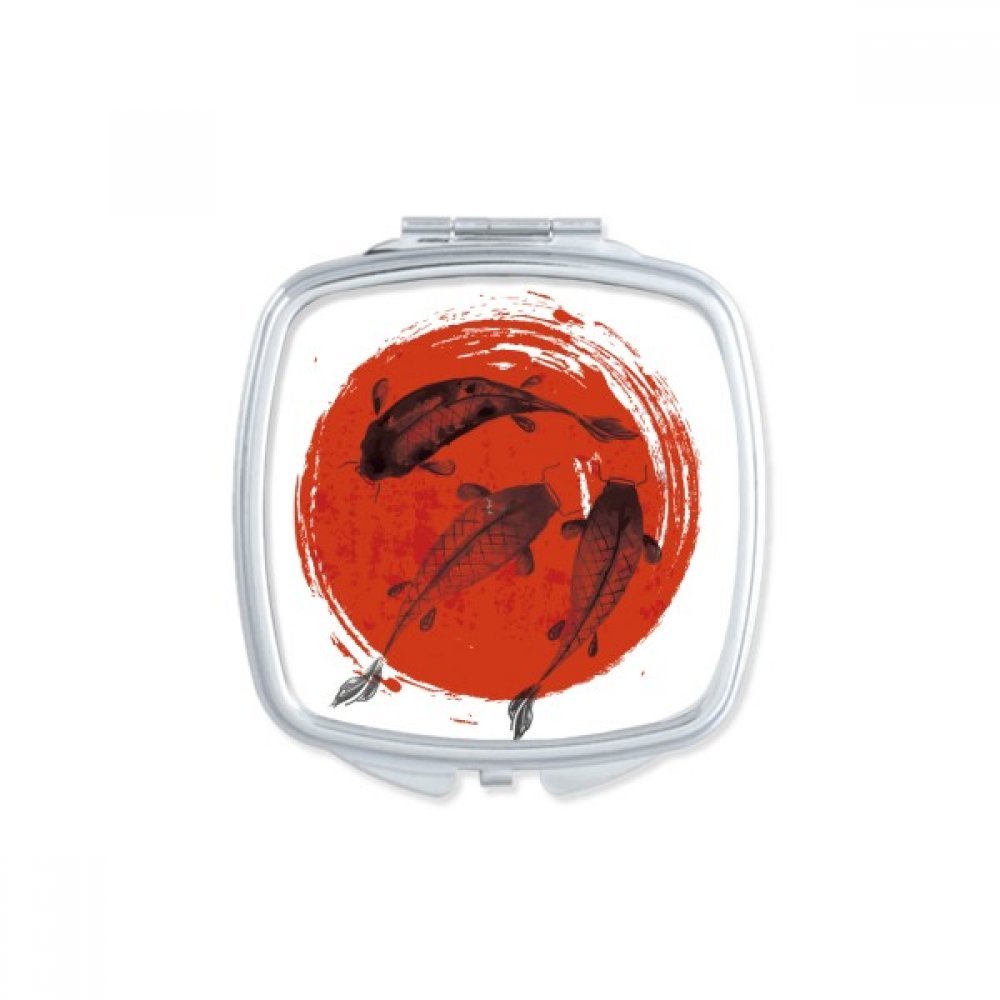 Miroir de maquillage compact motif Japon pour retouche beauté en voyage