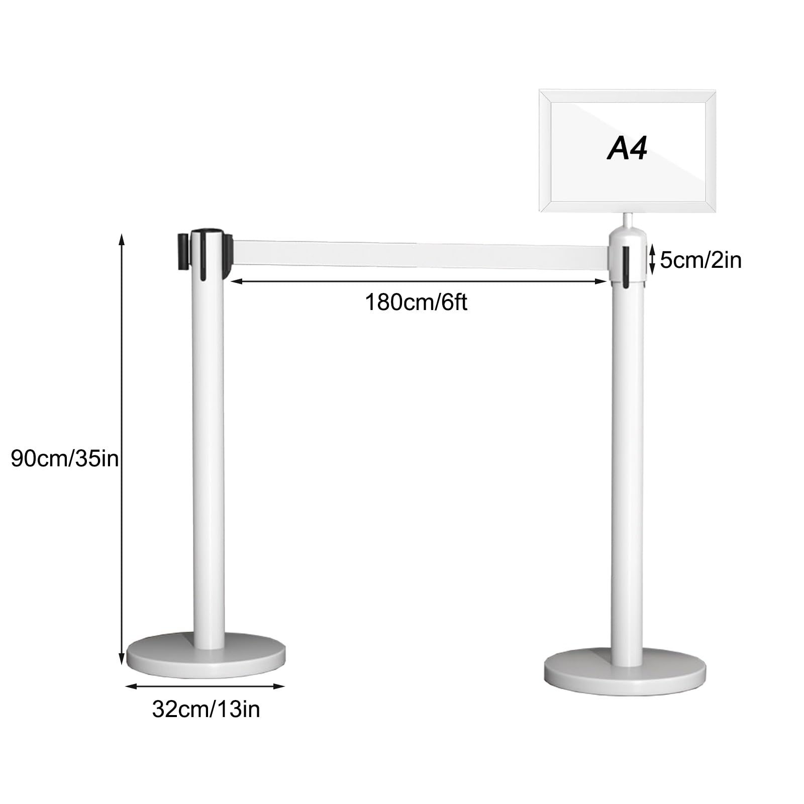 Soportes retráctiles con cinturones de 6 pies, barreras de control de multitudes con soporte para carteles, gestión de colas para bancos, minoristas, eventos, museos