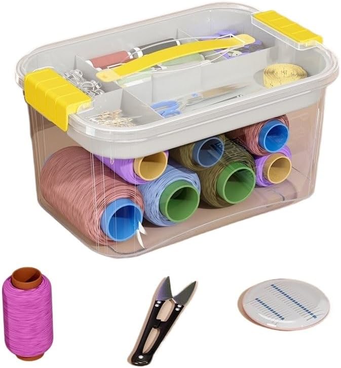MVNOIRE PP Household Sewing Needle Storage Box Practical Multi-Functional Large-Capacity Thread Multi-Layer Organizing
