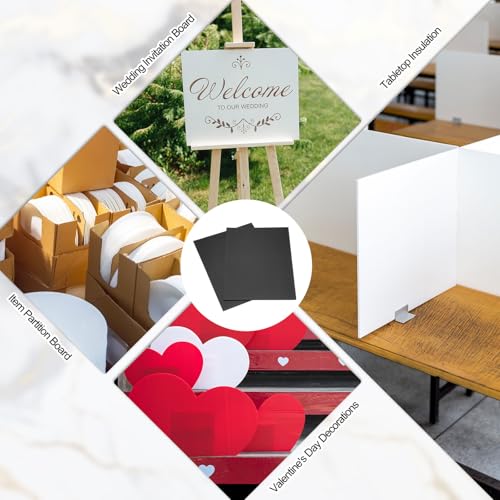 QUARKZMAN 2 Stk Wellpappe Kunststoffplatte 4mm Schwarze Wellpappe Kunststoffplatten 16 x 16 Zoll Leere Wasserdichte Hofschilder Für DIY Basteln Wegweiser Partydekoration