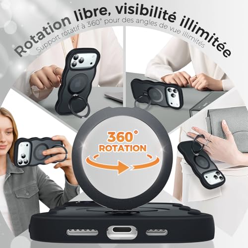 Coque iPhone 17 Pro Max antichoc à bords ondulés pour une utilisation active
