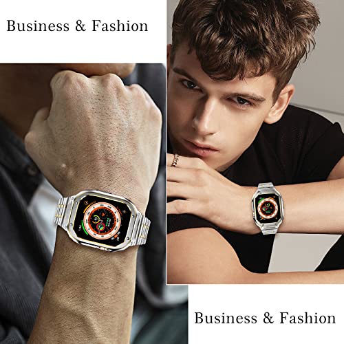 HASLFM Stainless Steel Straps with Case Compatible for Apple Watch 49mm Series Ultra 3/2/1 - Image 4