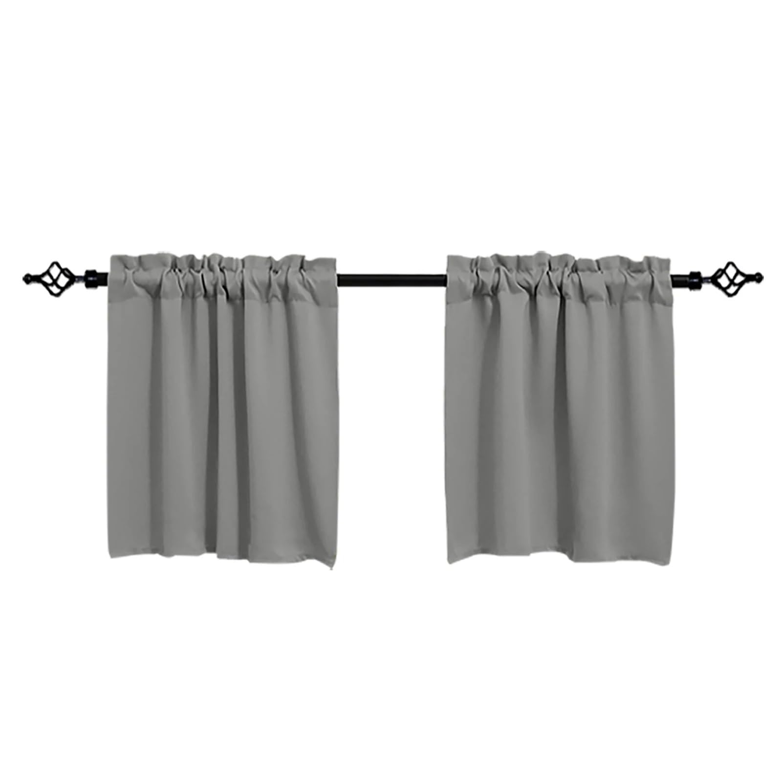 Cortinas cortas para ventana de cocina y sala de estar gris