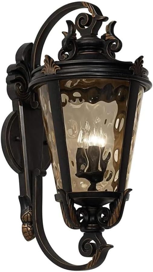 Applique murale extérieure noire étanche IP65 de style nordique vintage pour porche et patio