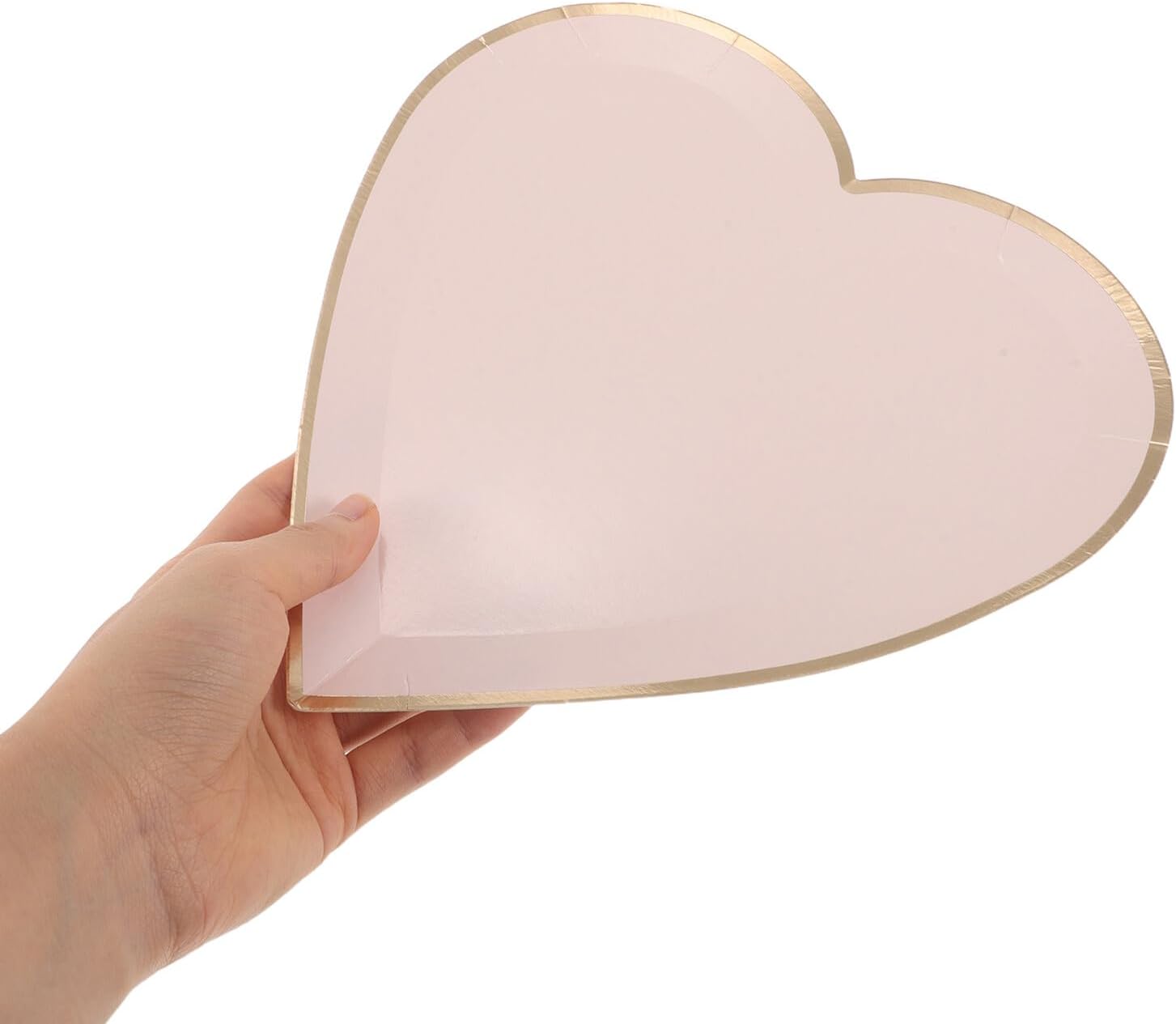 VILLCASE 24pcs Heart Shaped Paper Dessert Plates Pink 9-inch Paper Dinnerware for Valentine’s Day Birthday Wedding Party Supplies