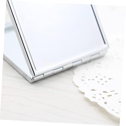 Miniatura 4 de Pequeño Espejo Compacto Metal Vivienda Cuadrado Maquillaje Plegable Doble Espejo Herramienta de Belleza Portátil