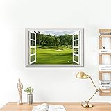 3D Large Removable Sea Beach Vinyl Wall Decal Sticker for Dining Room, Bedroom,Window (Golf Course W