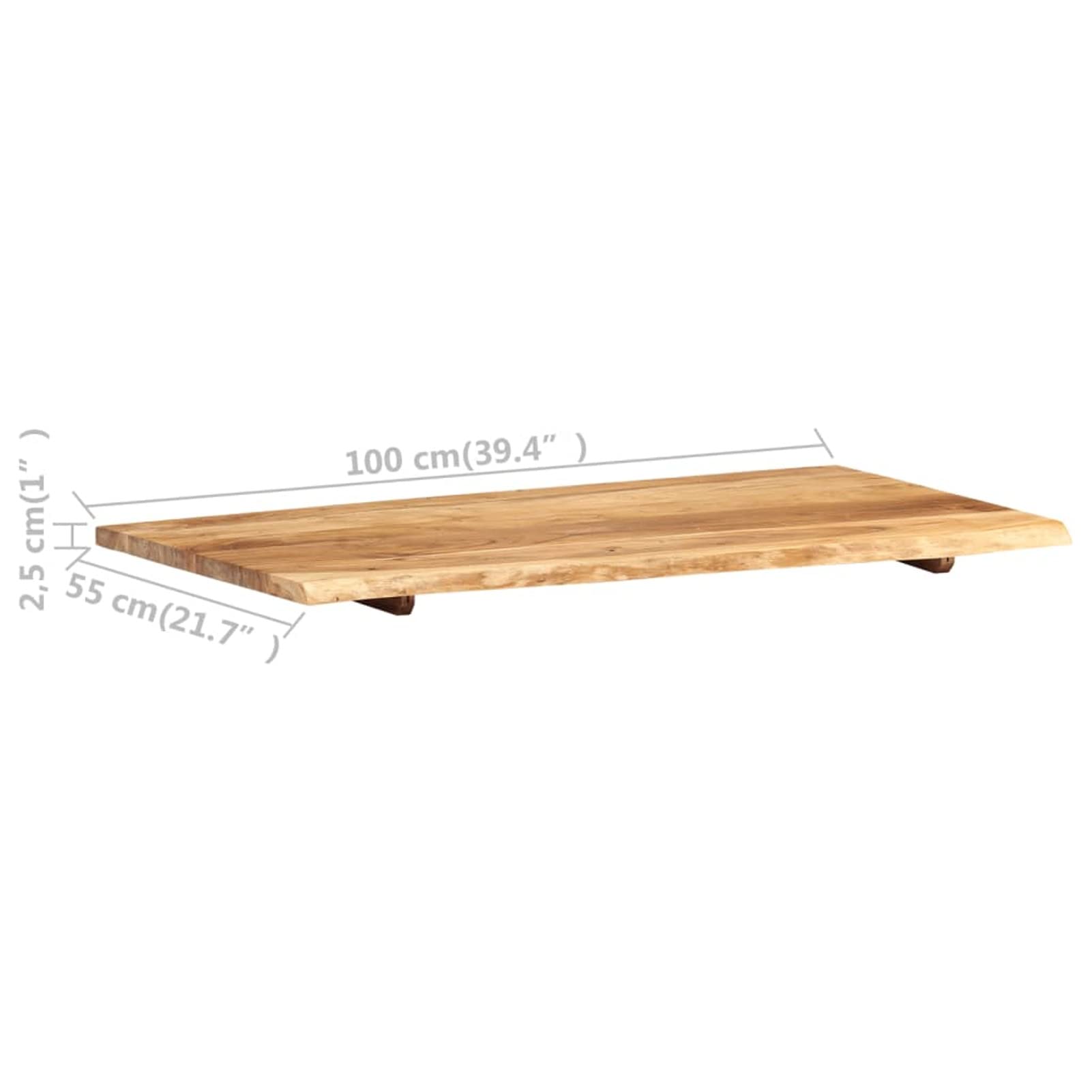 Gecheer Plateau de lavabo de salle de bain - Plaque en bois pour lavabo de salle de bain - Bois massif d'acacia - 100 x 52 x 2,5 cm