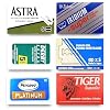 Astra-KAI-Personna-Wizamet-Tiger Double Edge Razor Blades Sampler (40 blades, 6 different brands)