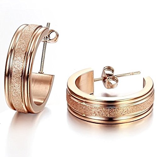 Créoles pour femmes Kim JOHANSON en forme de cercle - En acier inoxydable - Couleur or rose avecpochette Cover