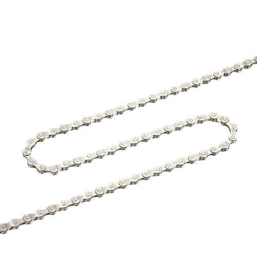 Miniatura 3 de YBEKI Cadena de bicicleta de acero al carbono de 67891011 velocidades con chapado completo de plata, 116 eslabones, 3 eslabones maestros adicionales