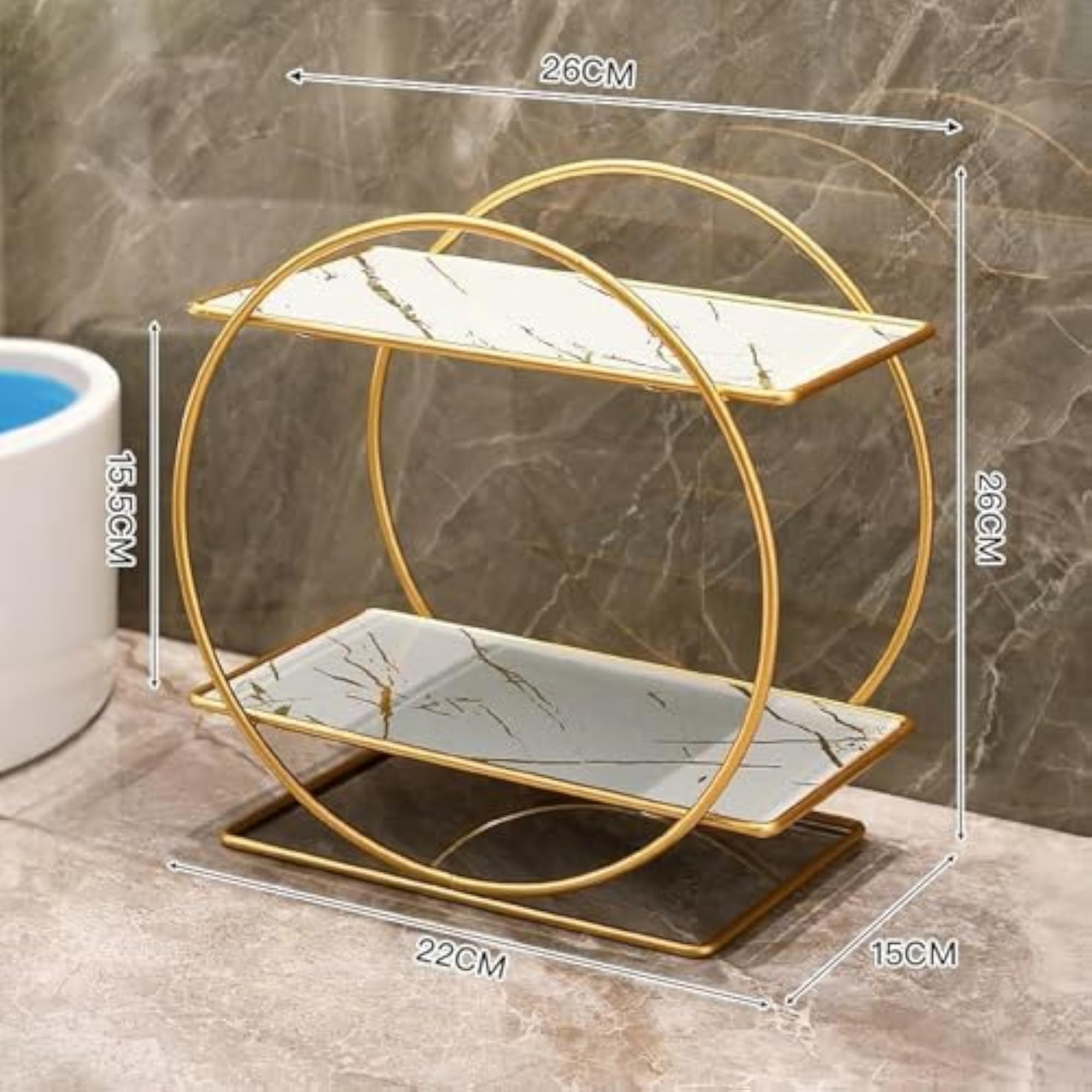 Bathroom Countertop Organizer for Cosmetics, White