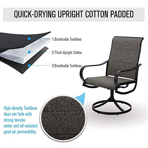 Mfstudio 9 Pieces Patio Dining Sets,Outdoor Furniture Set Including 1X 60 Square Table And 6 Padded Sling Swivel Chairs Metal Dining Set For Backyard,Garden,Deck #TOP4