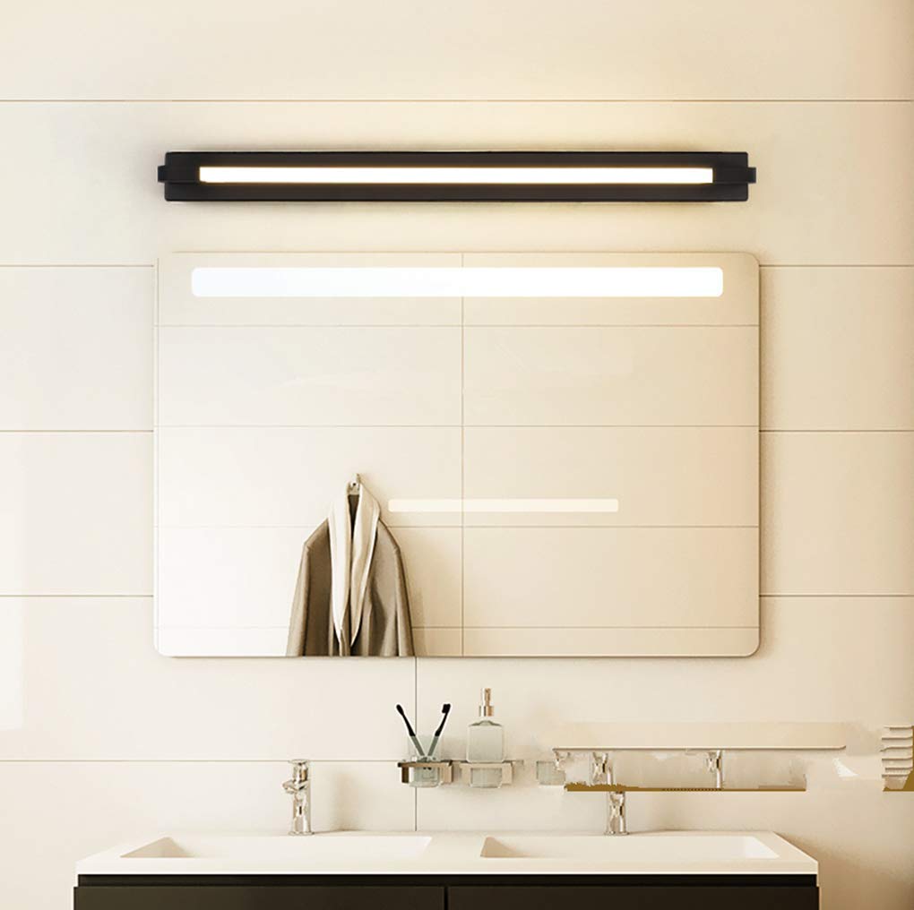 Luce Notturna a LED per mobiletto a Specchio Nero, 56 cm, Moderna e Facile da Usare, Stile Nordico, Bagno, Senza sfarfallio, Trucco, Lampada da Parete, Bianco 6000 K