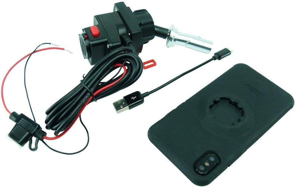 17.5mm - 20.5mm Central Fork Stem TiGRA MountCase for Samsung Galaxy S20 Hardwire-Direct to battery charger (sku 54446)