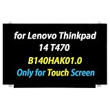 PEHDPVS 14.0" Screen Replacement B140HAK01.0 for Lenovo Thinkpad 14 T470 T470s T480 T480s DP/N:00NY421 00NY420 01HW768 00HW838 R140NWF5 R6 R1 LCD LED Screen Display 1920x1080 (Only for Touch Screen)