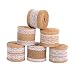 Satinior 6 Pieces Natural Burlap Craft Ribbon Roll with White Lace for DIY Handmade Wedding Crafts Lace Linen, 78.7 Inch