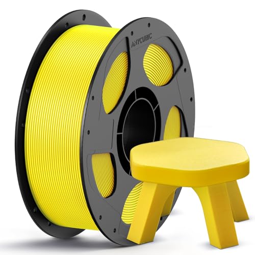ANYCUBIC PETG Filament 1.75mm, 3D Printer Filament, Dimensional Accuracy +/- 0.02mm, Exceptional Toughness, Print with Most FDM 3D Printers, 1KG Spool Yellow 1kg PETG-A Yellow