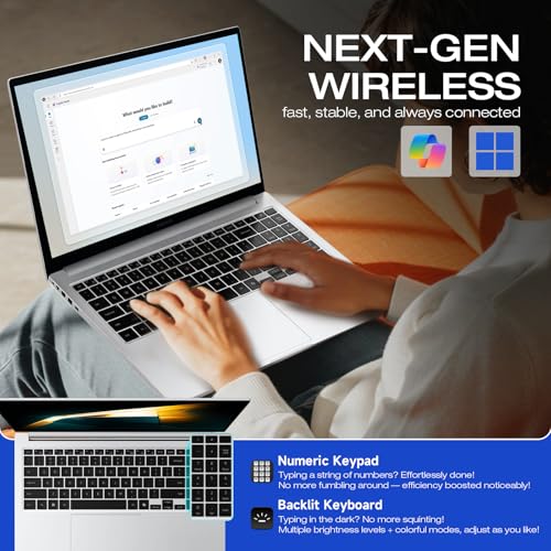 Image of Samsung 15.6 Laptop Computer, Intel 10-Core 7 150U, Win11 Pro, Free Office 365 for The Web, 16GB RAM, 512GB SSD, 256GB SD Card, Backlit KB, 15.6 inch FHD Anti-Glare Display, Fingerprint