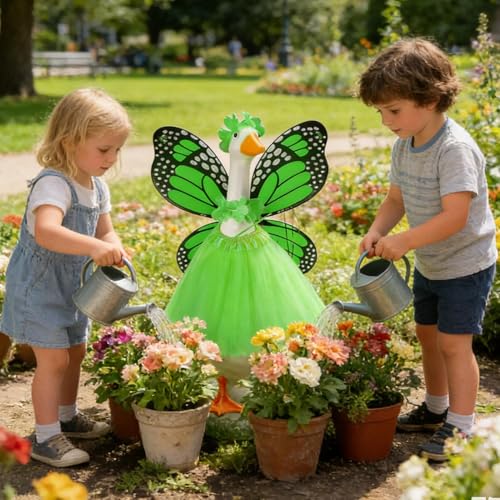 Figurines de jardin en 5 pièces et costume de papillon d'oie - 3