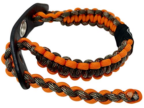 Ten Point Gear Bow Archery Wrist Sling 550 Paracord - Survival Hunting Shooting - Durable Leather with Metal Grommet (Multiple Camo Options) (Blaze Camo)