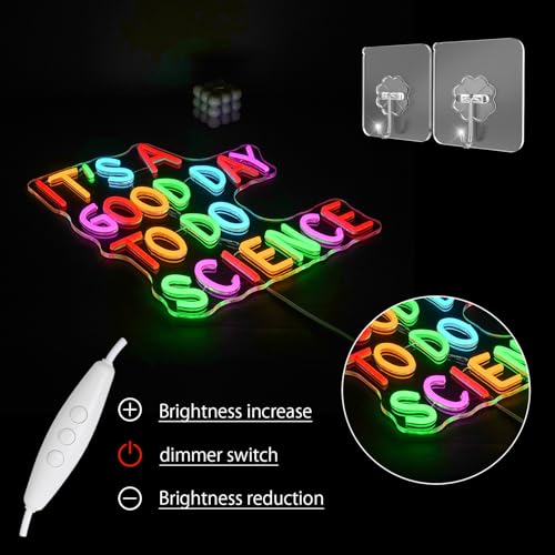 Image of It's A Good Day To Do Science Neon Sign for Wall Decor Science Neon Light Classroom LED Sign Laboratory Neon Light Sign for Classroom Science Lab Bar Home shop Decoration