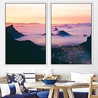 2 Piece Framed Canvas Wall Art Colorful Sky Canvas Prints Home Artwork Decoration for Living Room,Bedroom - 16