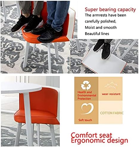 Miniatura 6 de Juego de mesa de comedor de oficina y hotel de negocios, juego de mesa y silla de comedor para el hogar, 1 mesa y 4 sillas, silla de piel sintética,