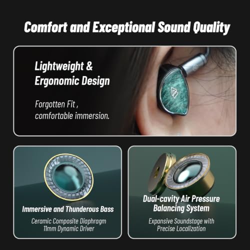 Image of BQEYZ NI HiFi Gaming Earbuds Headphones, Wired in-Ear Monitor | swappable cable with USB-C microphone, Ceramic Diaphragm ideal for gaming, studio monitoring and daily listening