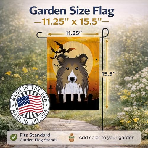 Drapeau Sheltie Halloween résistant pour décor extérieur automne - 4