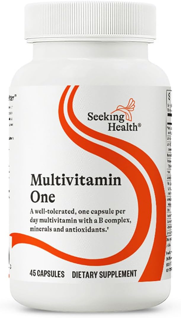 – Seeking Health Multivitamin One - Supplement with Zinc, Vitamin B12, & Vitamin A - Magnesium-Free Formula - Multivitamin Supports Methylation & Healthy Aging - 45 Capsules