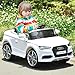 Costzon Ride On Car, 12V Battery Powered Ride-On Vehicle, Manual/Parental Remote Control Modes with Headlights, MP3, Music, High/Low Speeds, 2WD, White