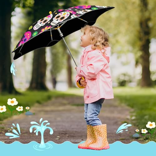 Paraguas para lluvia de niños temático día de muertos para regalo infantil 7